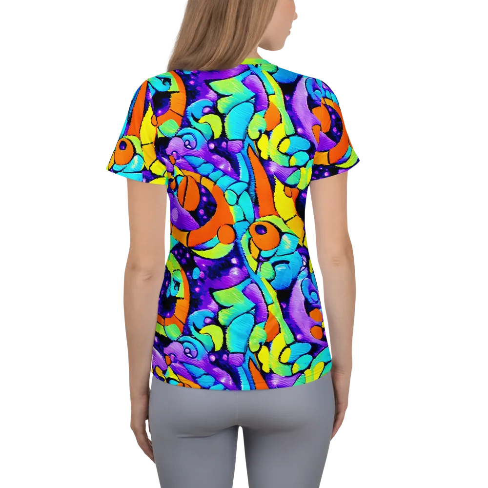 Vivid Collision on Women's Athletic T-Shirt — Back