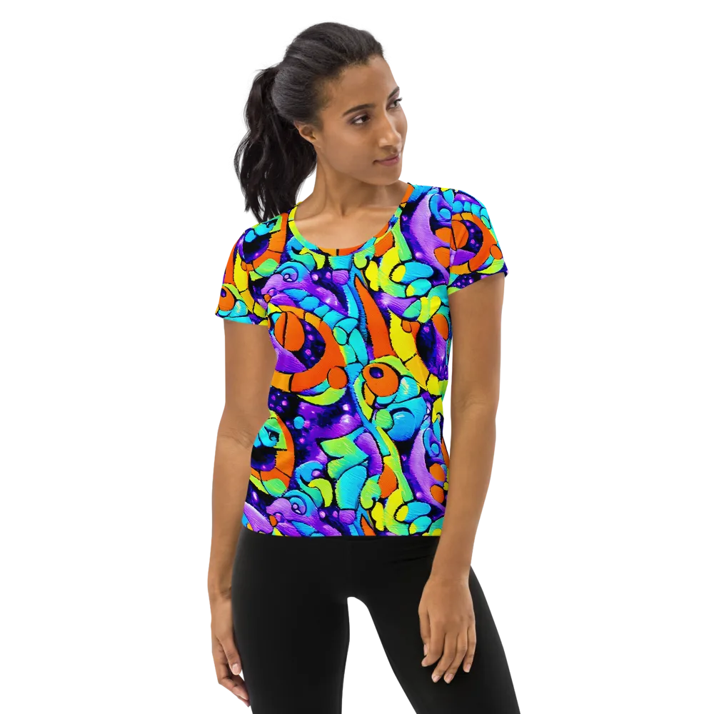 Vivid Collision on Women's Athletic T-Shirt — Front