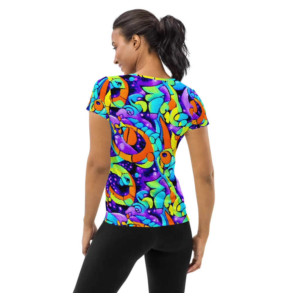 Vivid Collision on Women's Athletic T-Shirt — Back