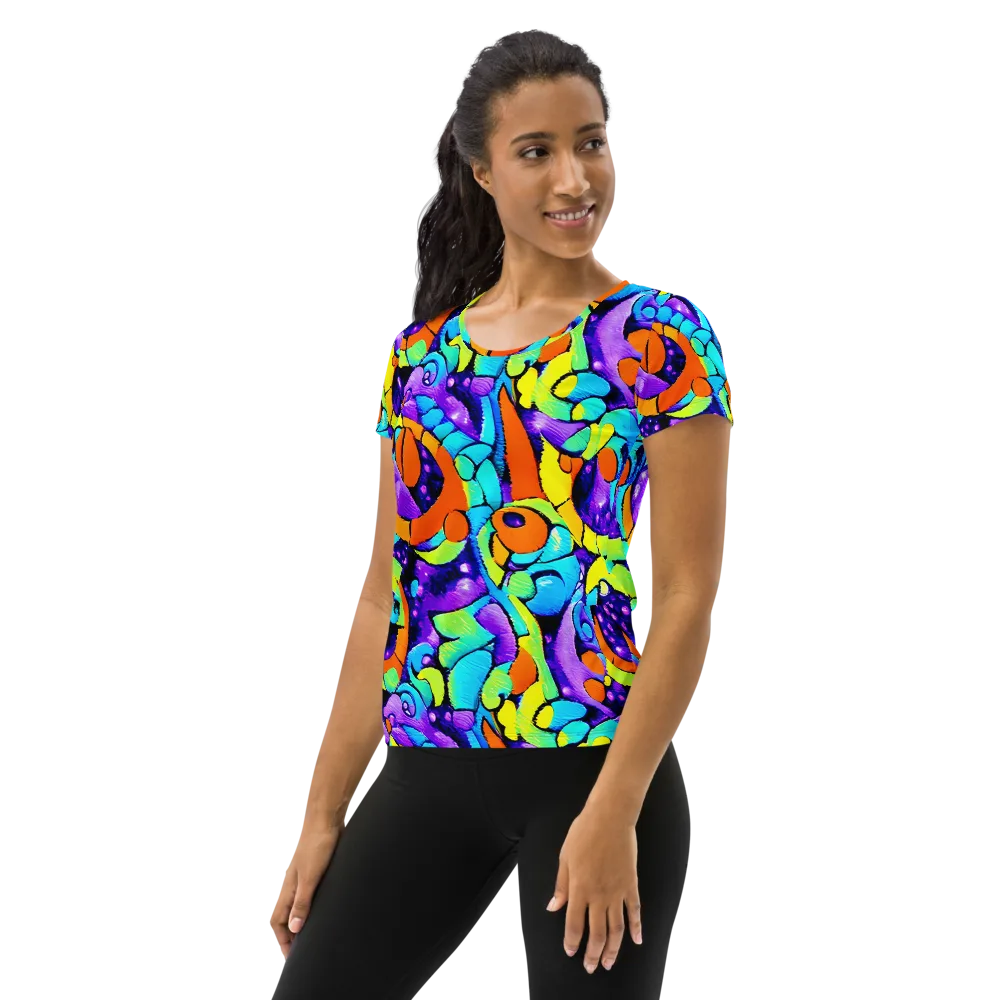 Vivid Collision on Women's Athletic T-Shirt — Left