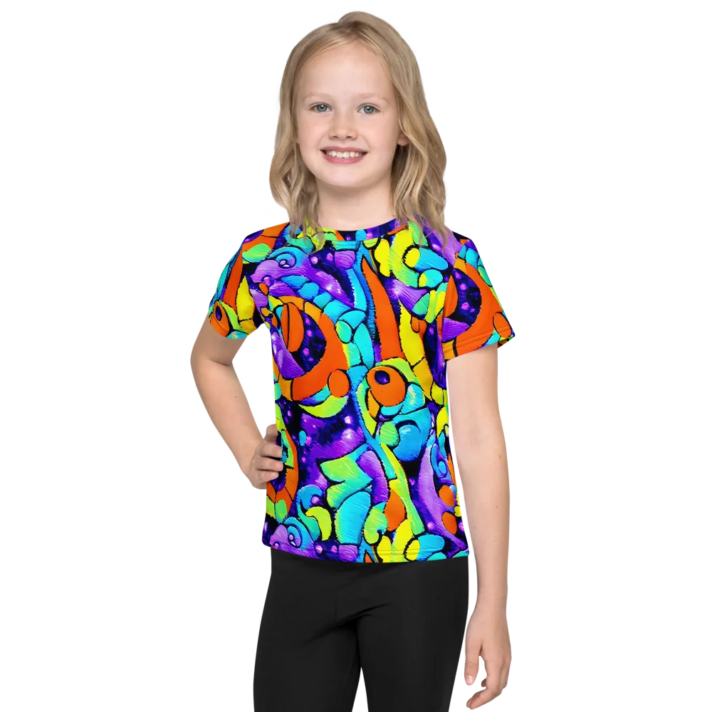 Vivid Collision on Kids Crew Neck T-Shirt — Front