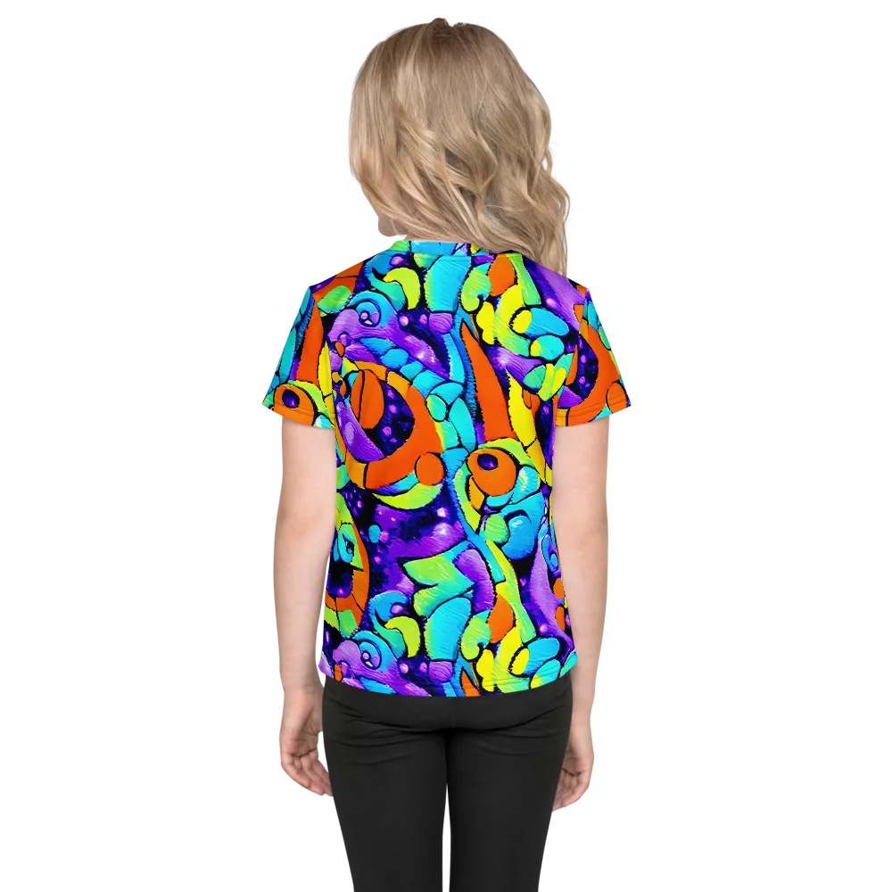 Vivid Collision on Kids Crew Neck T-Shirt — Back