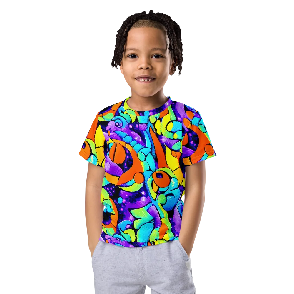 Vivid Collision on Kids Crew Neck T-Shirt — Front