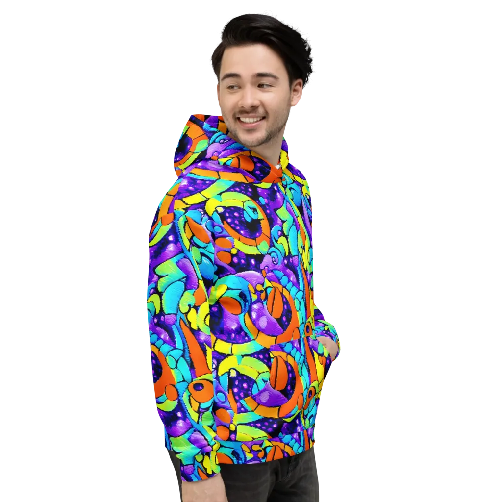 Vivid Collision on Hoodie — Right