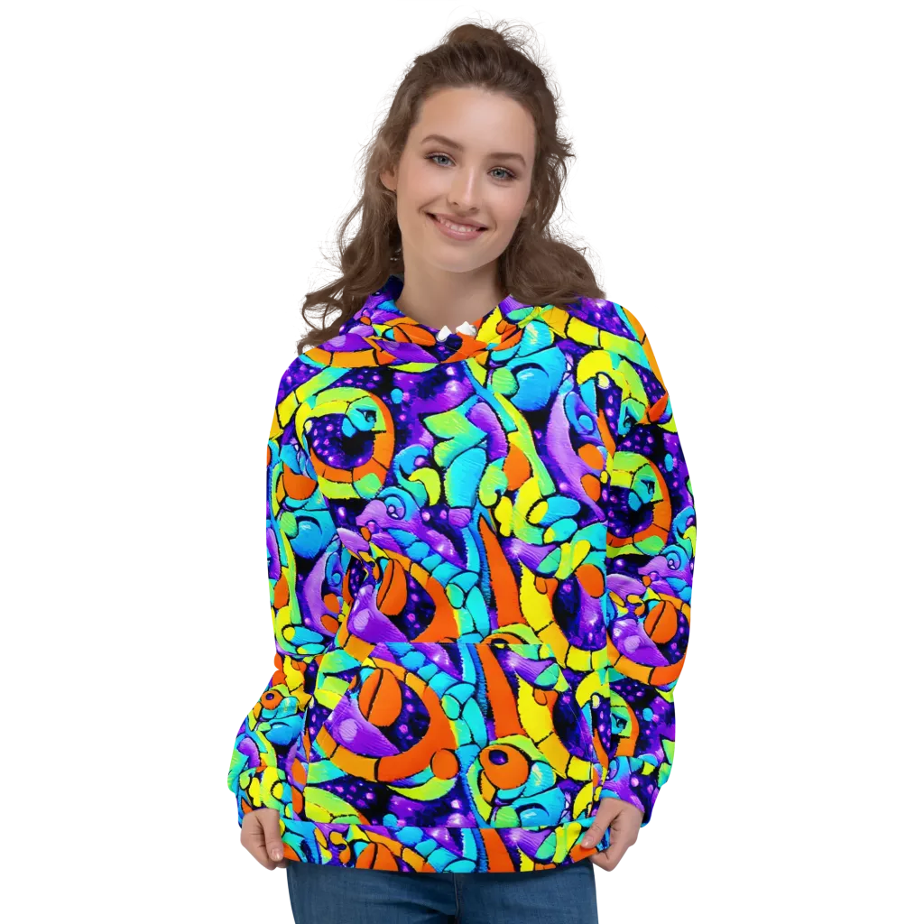 Vivid Collision on Hoodie — Front