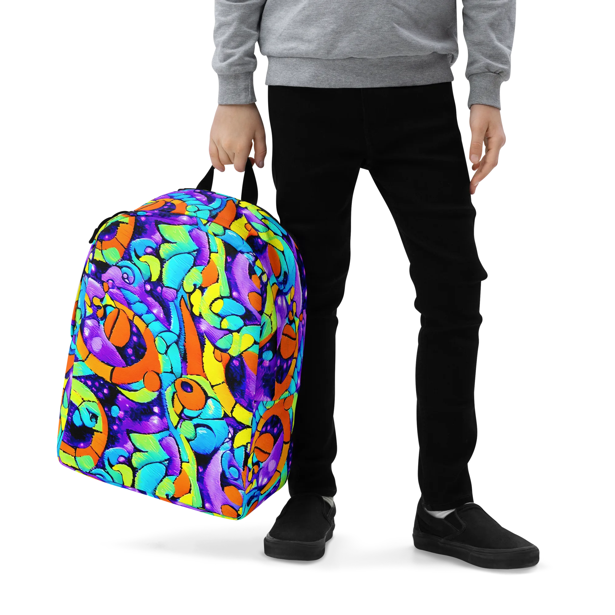 Vivid Collision on Minimalist Backpack — Zoomed-in