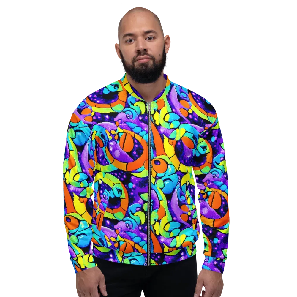 Vivid Collision on Bomber Jacket — Front