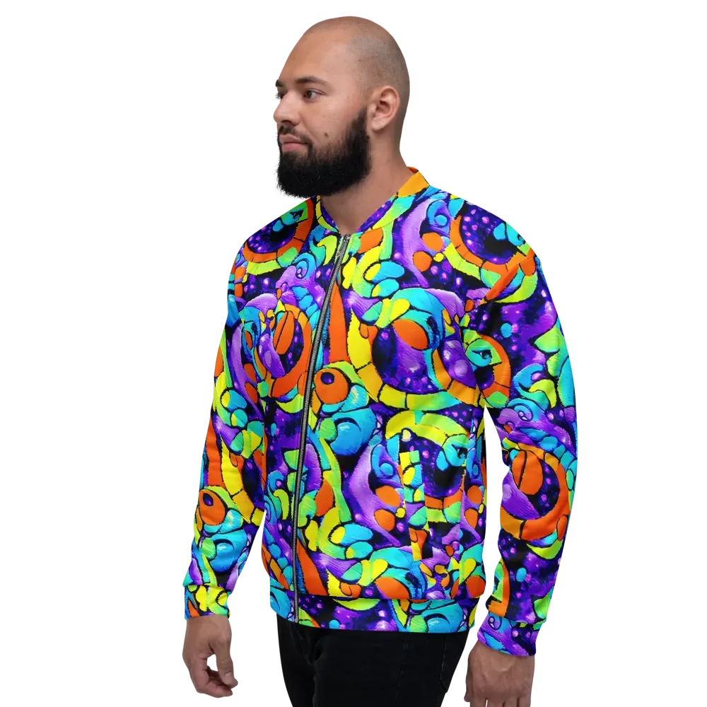 Vivid Collision on Bomber Jacket — Left