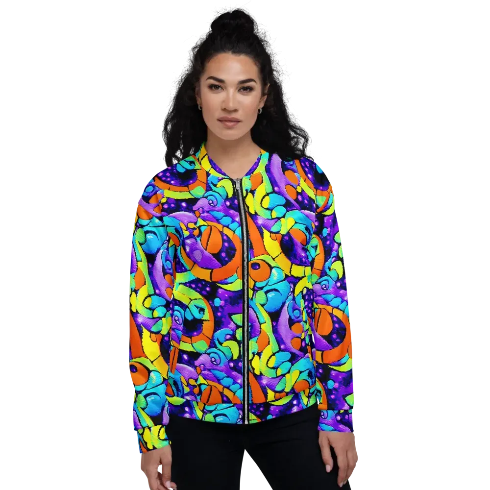 Vivid Collision on Bomber Jacket — Front