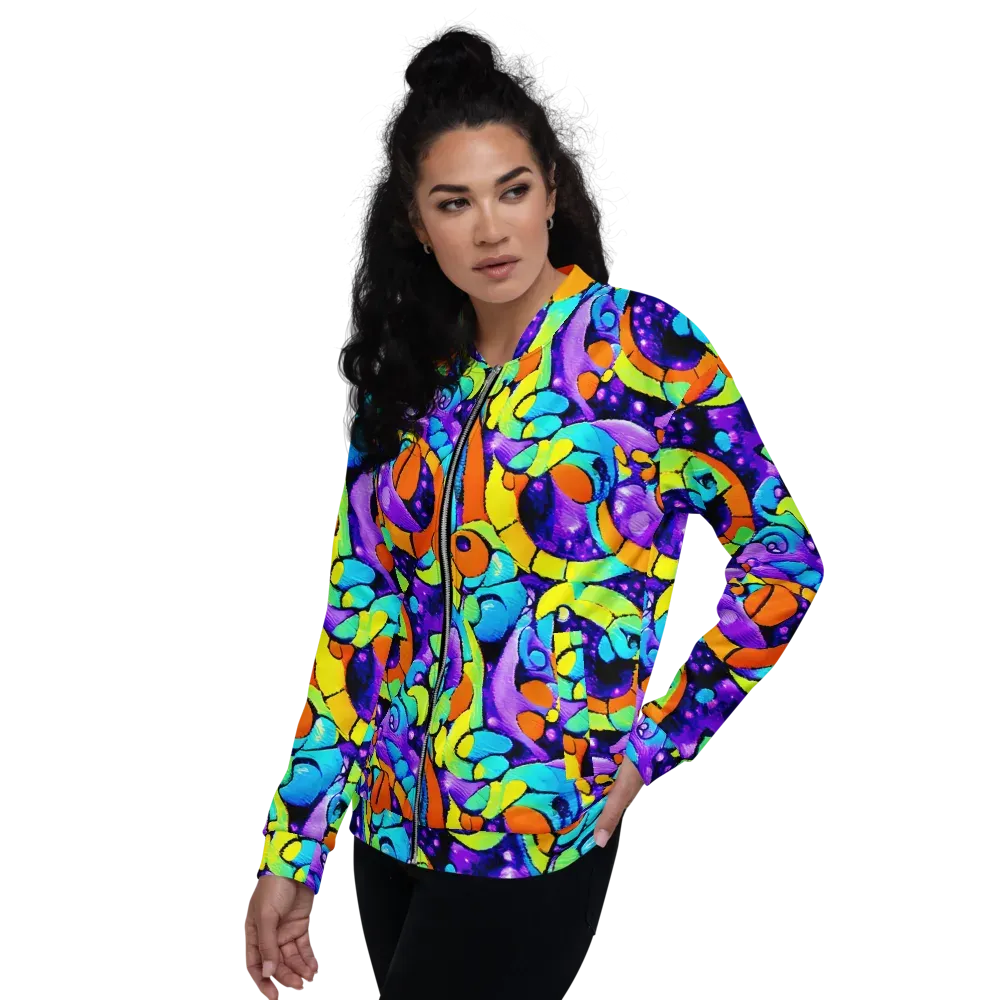 Vivid Collision on Bomber Jacket — Left