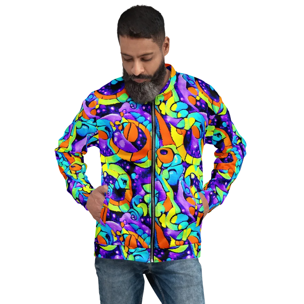 Vivid Collision on Bomber Jacket — Front