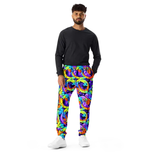 Vivid Collision on a Men's Joggers