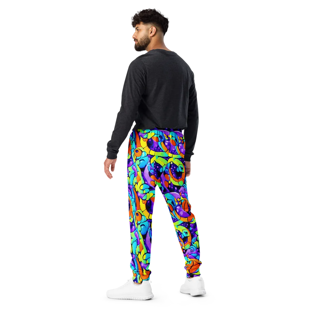 Vivid Collision on Men's Joggers — Back
