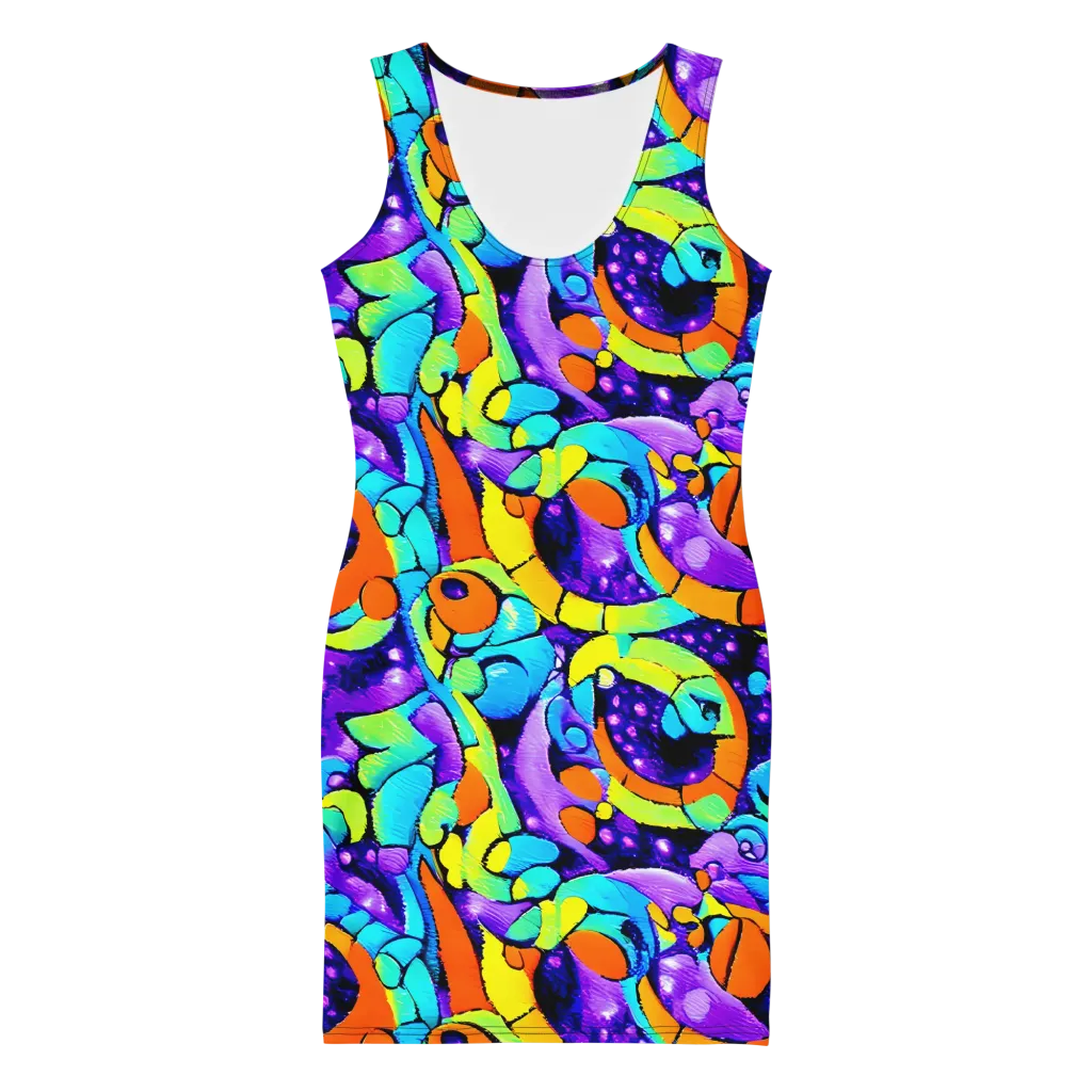 Vivid Collision on Bodycon Dress — Front