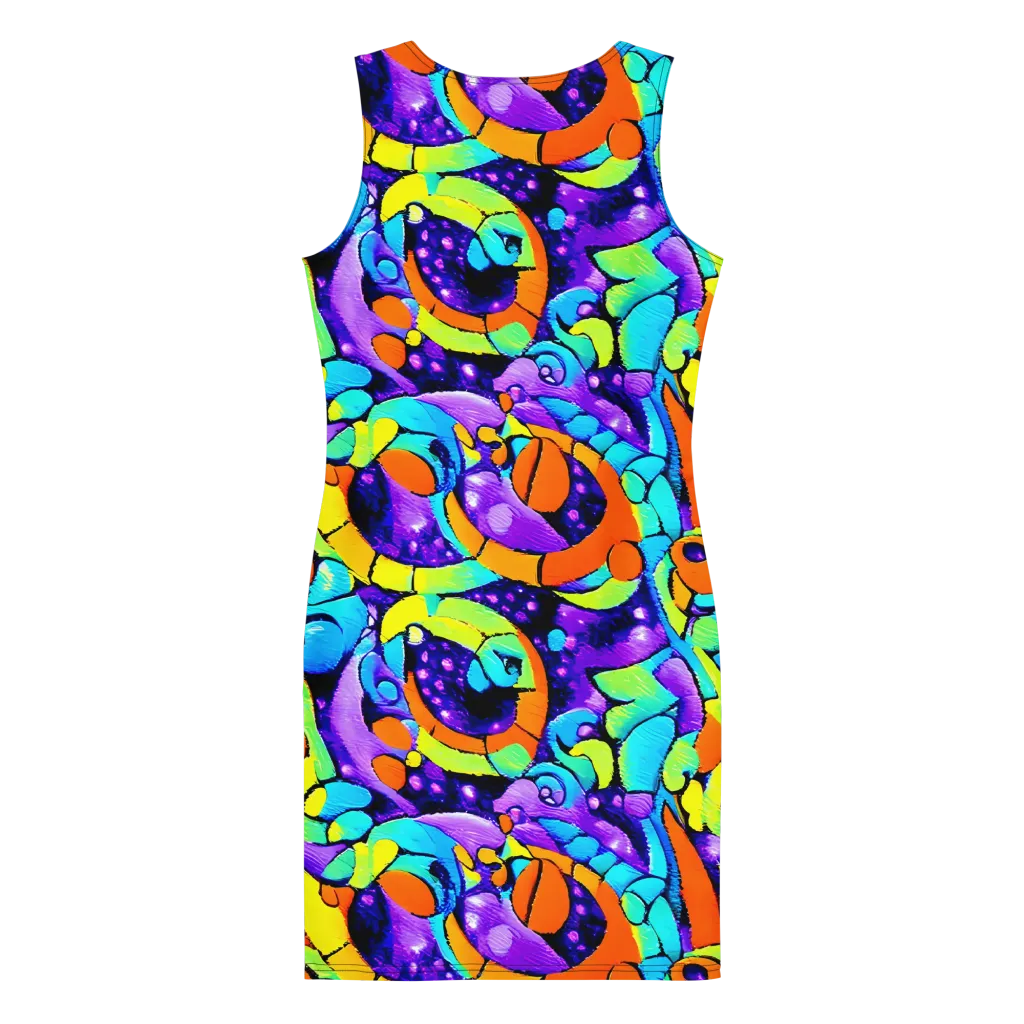 Vivid Collision on Bodycon Dress — Back