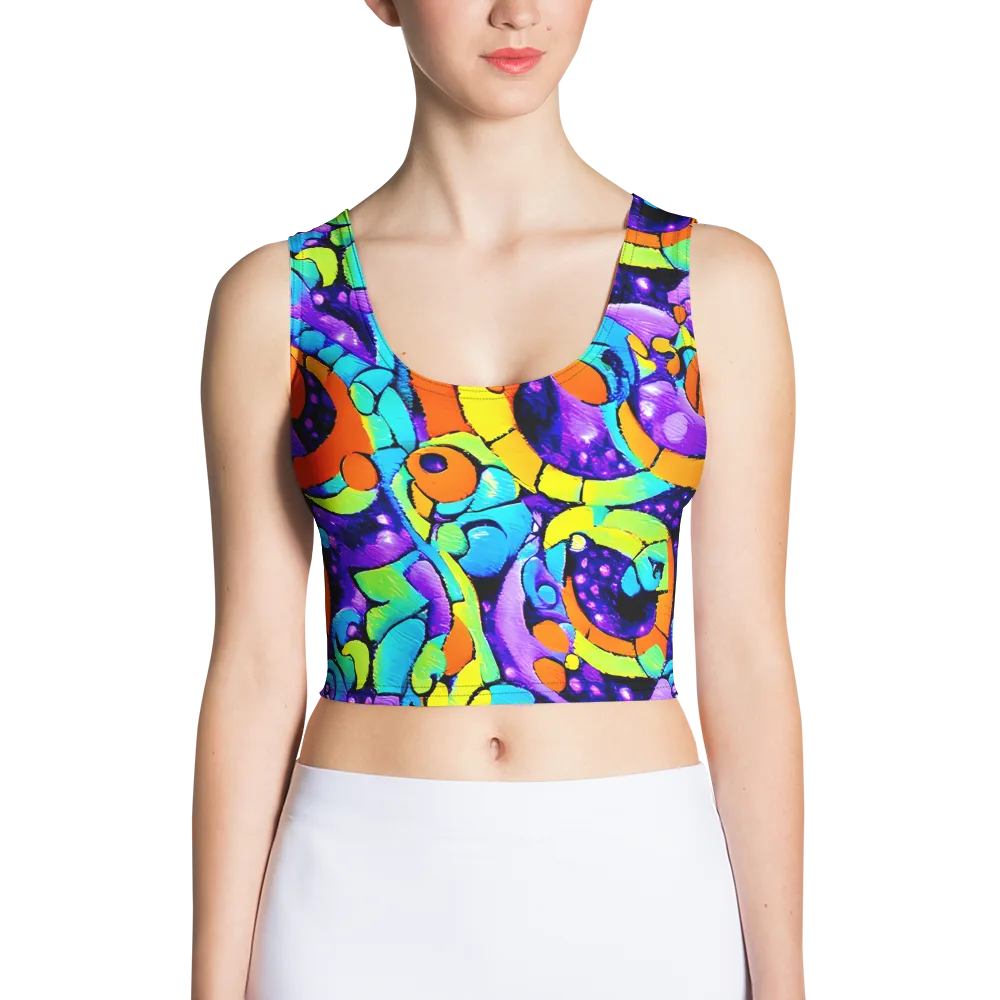 Vivid Collision on Crop Top — Front