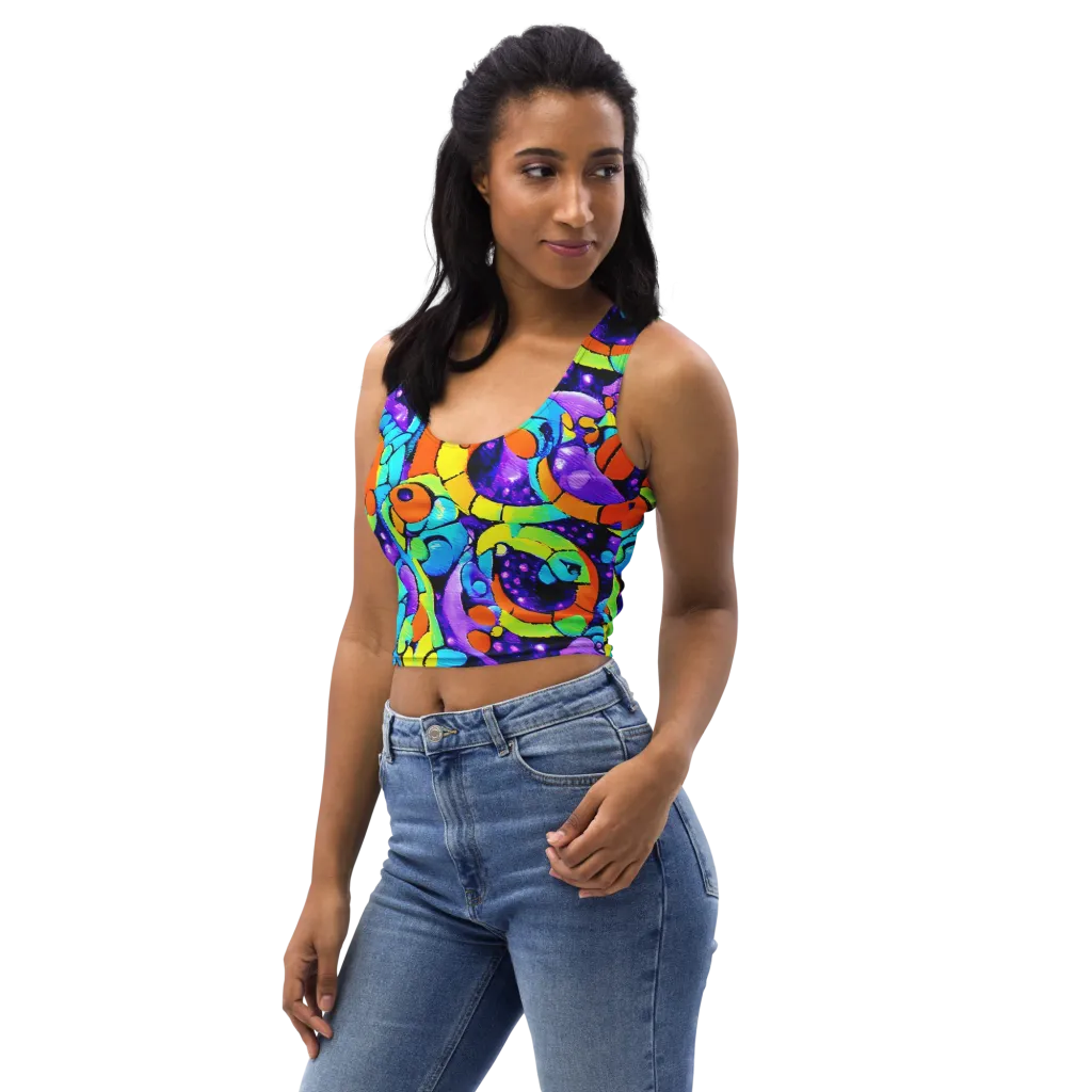 Vivid Collision on Crop Top — Left Front