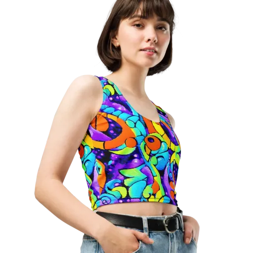 Vivid Collision on a Crop Top