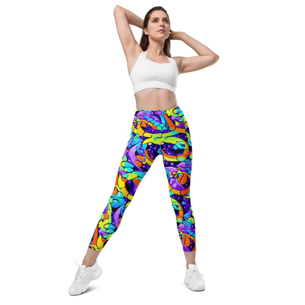 Vivid Collision on Leggings with Pockets — Front