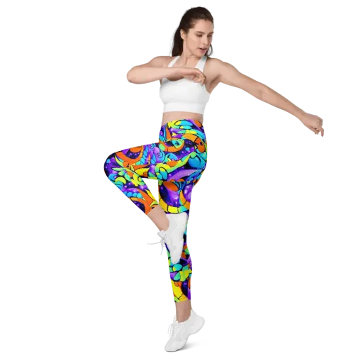 Vivid Collision on a Leggings with Pockets