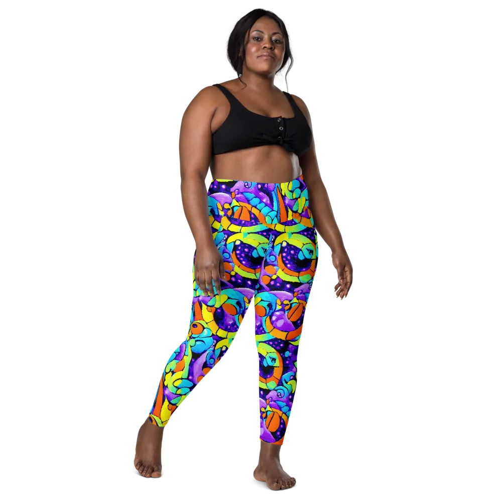 Vivid Collision on Leggings with Pockets — Front