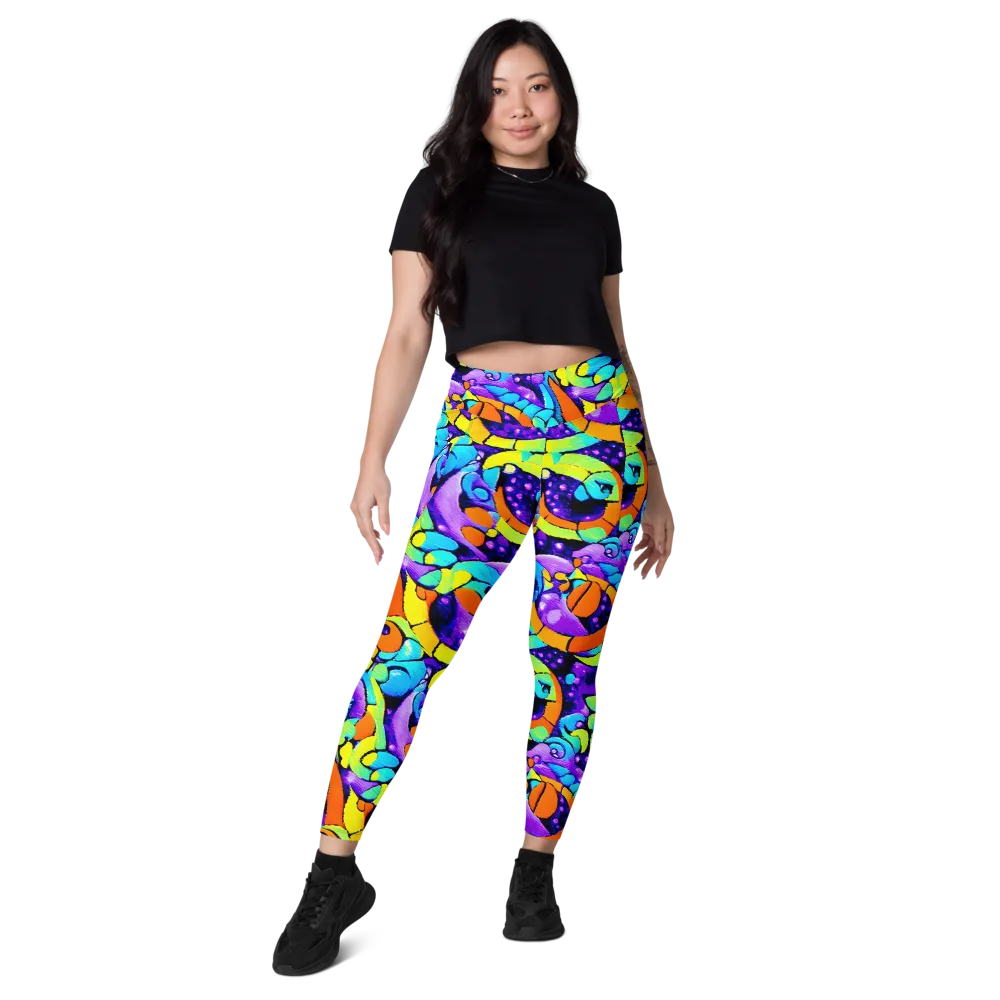 Vivid Collision on Leggings with Pockets — Front