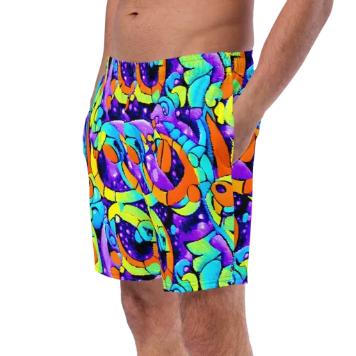 Vivid Collision on a Swim Trunks