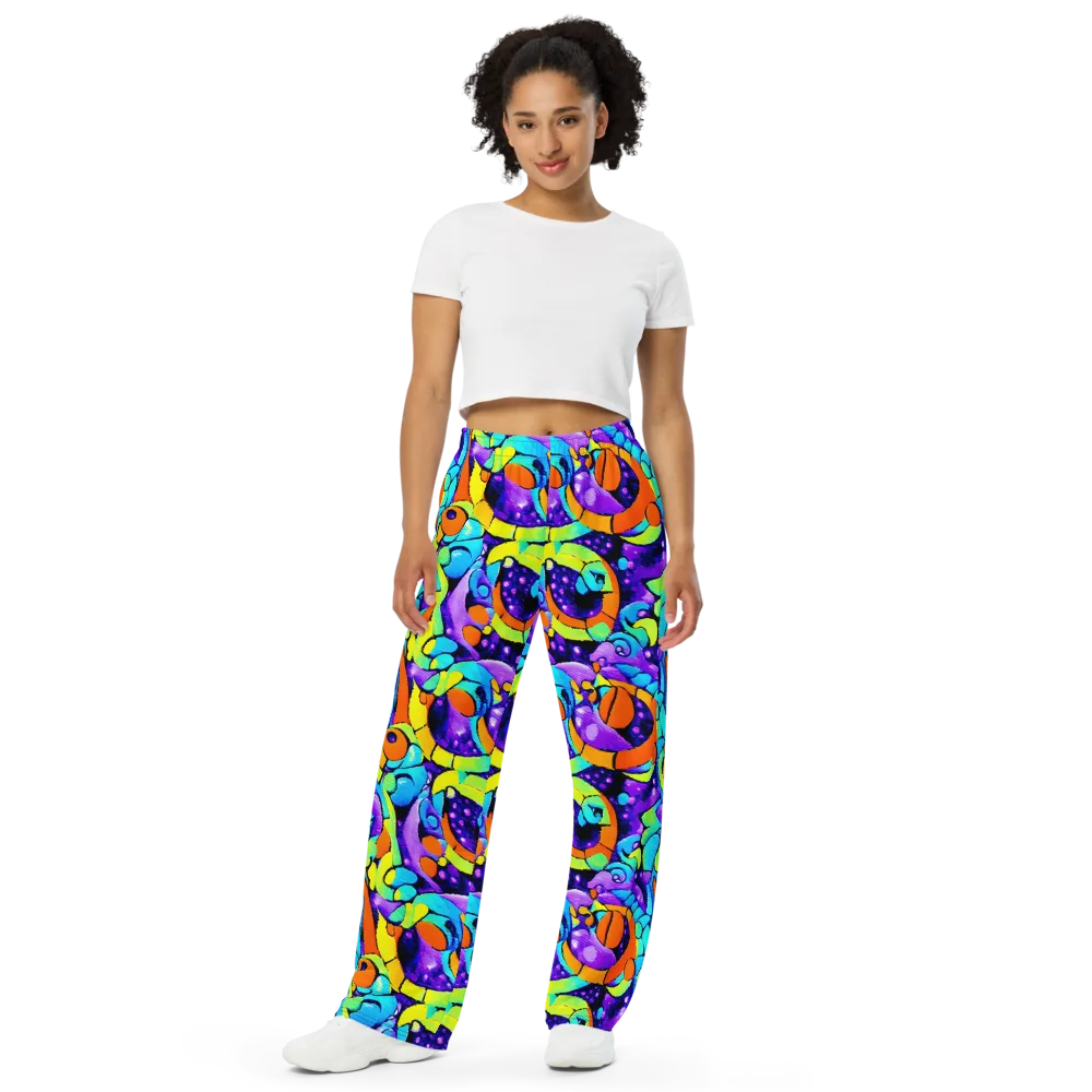 Vivid Collision on Wide-Leg Pants — Front