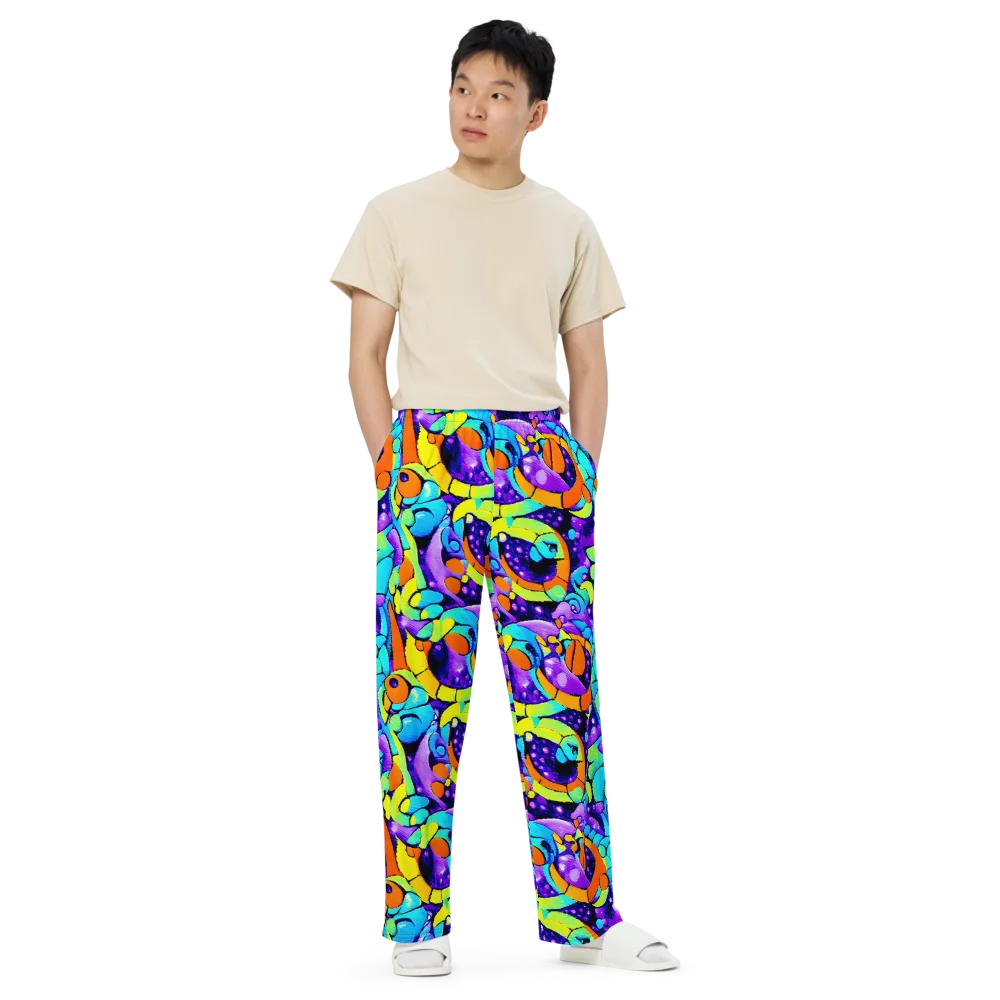 Vivid Collision on Wide-Leg Pants — Front