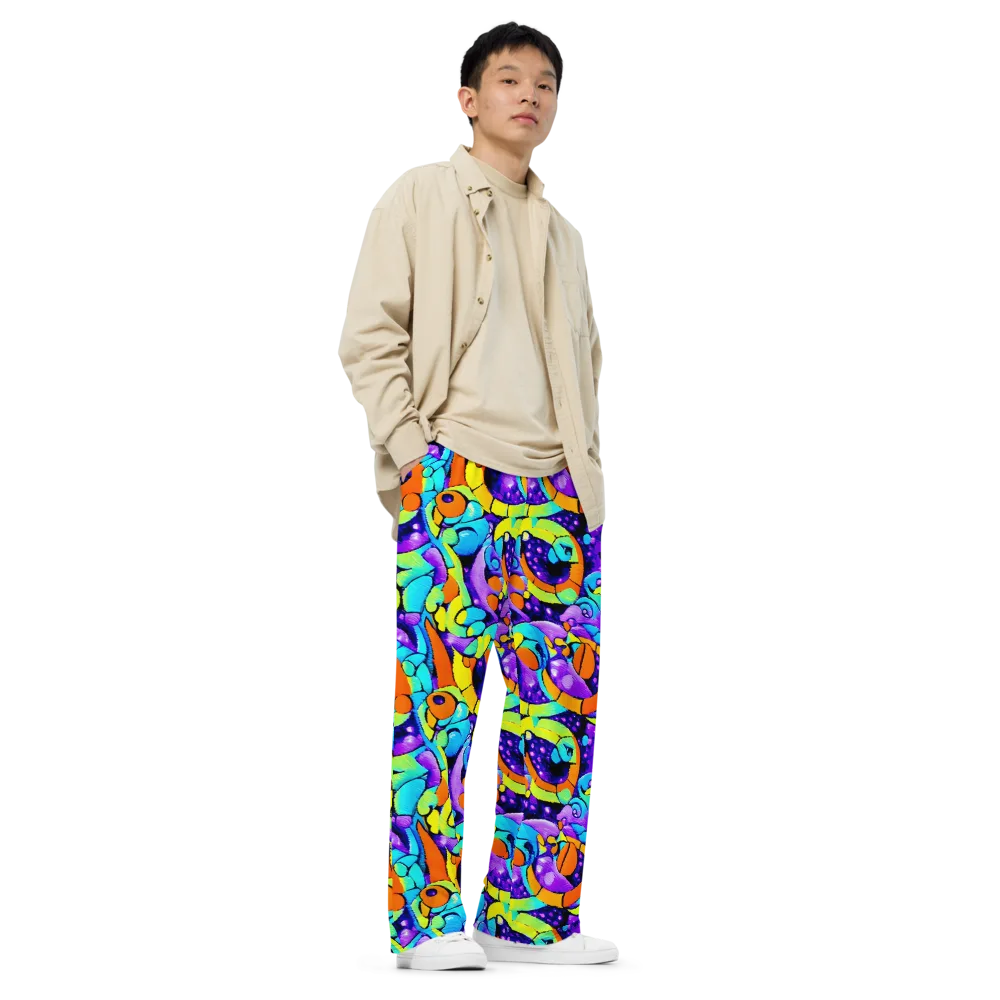 Vivid Collision on Wide-Leg Pants — Right Front