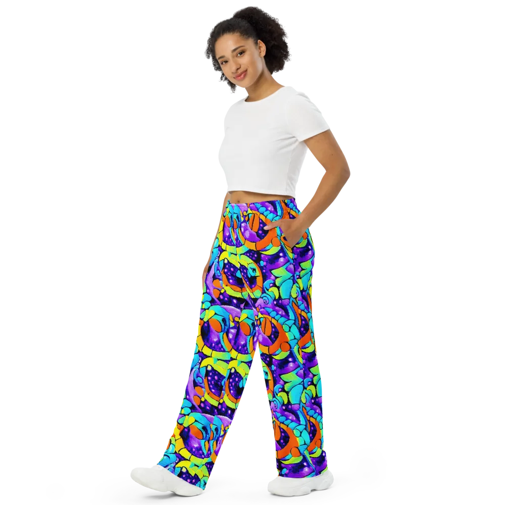Vivid Collision on Wide-Leg Pants — Left Front