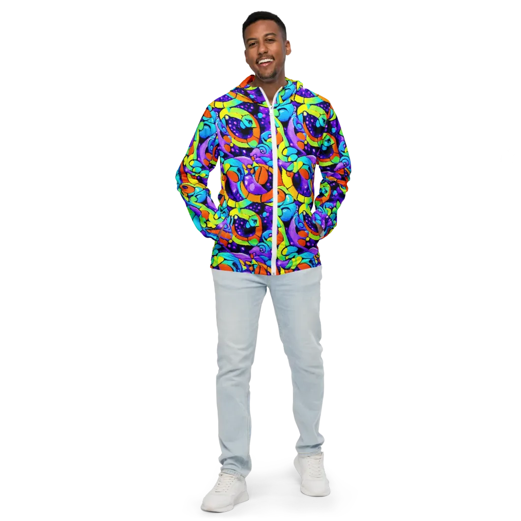 Vivid Collision on Men's Windbreaker — Front