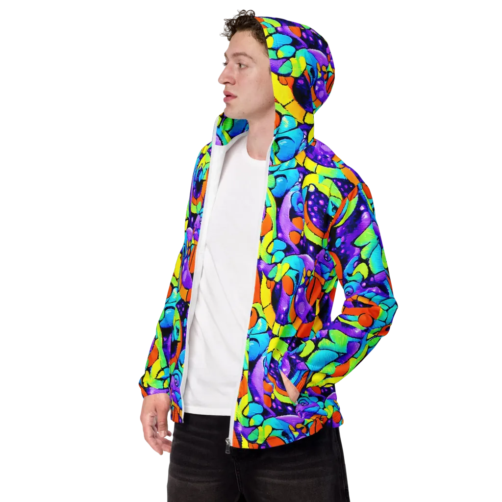 Vivid Collision on Men's Windbreaker — Left Front
