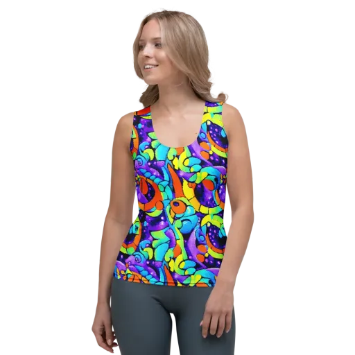 Vivid Collision on a Women's Tank Top