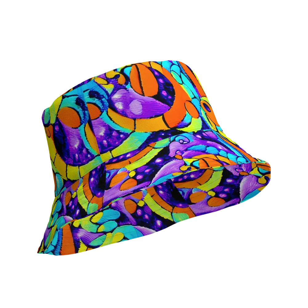 Vivid Collision on Reversible Bucket Hat — Product details Outside