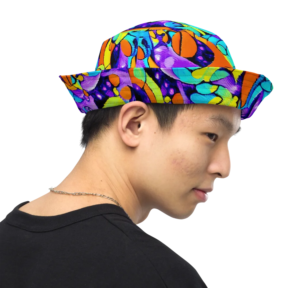 Vivid Collision on Reversible Bucket Hat — Right Outside