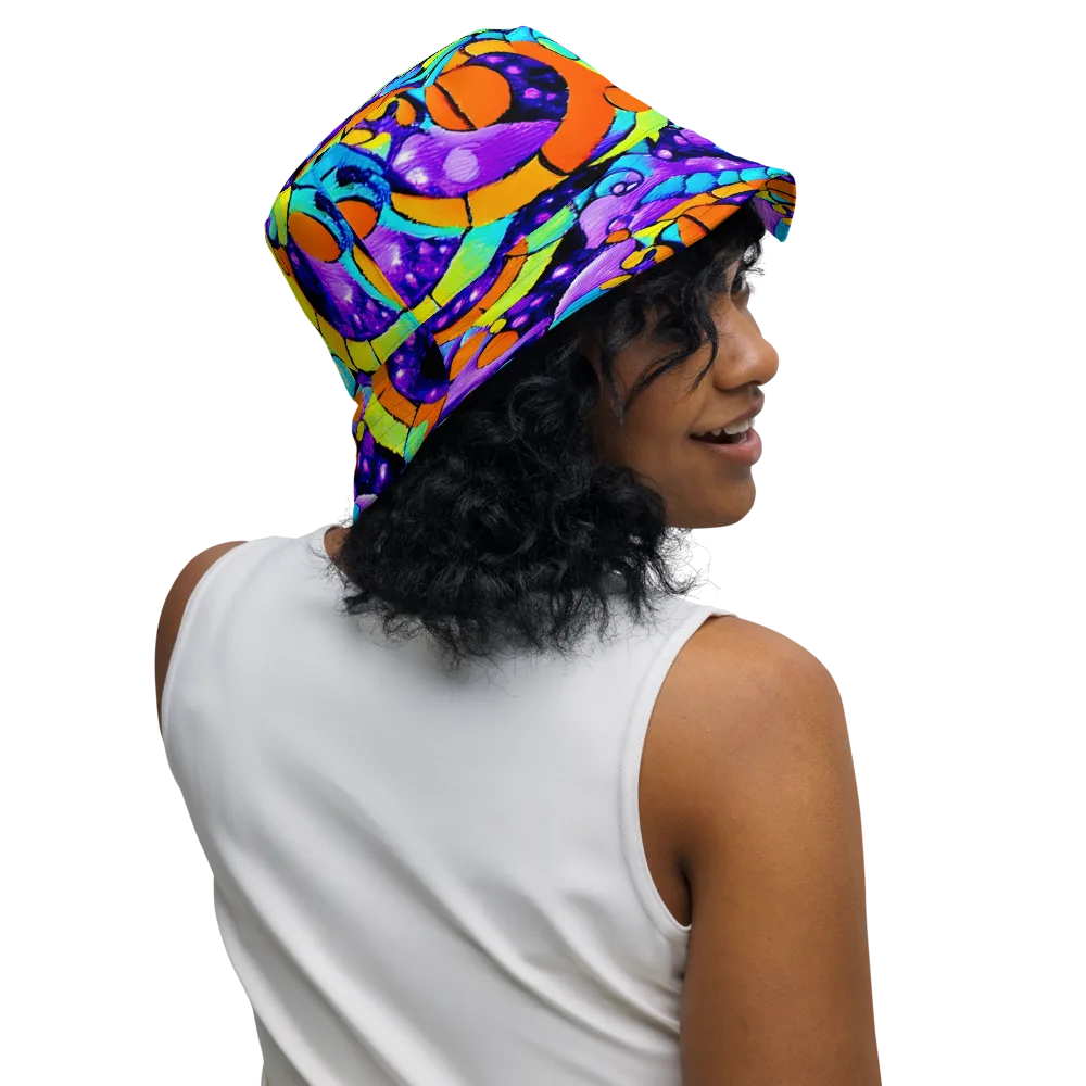 Vivid Collision on Reversible Bucket Hat — Right Outside