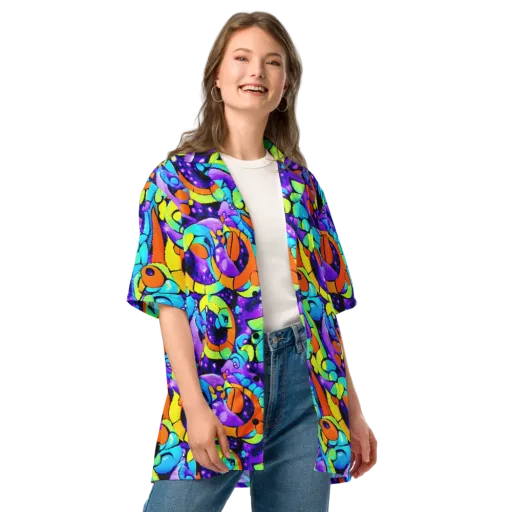 Vivid Collision on a Button Shirt