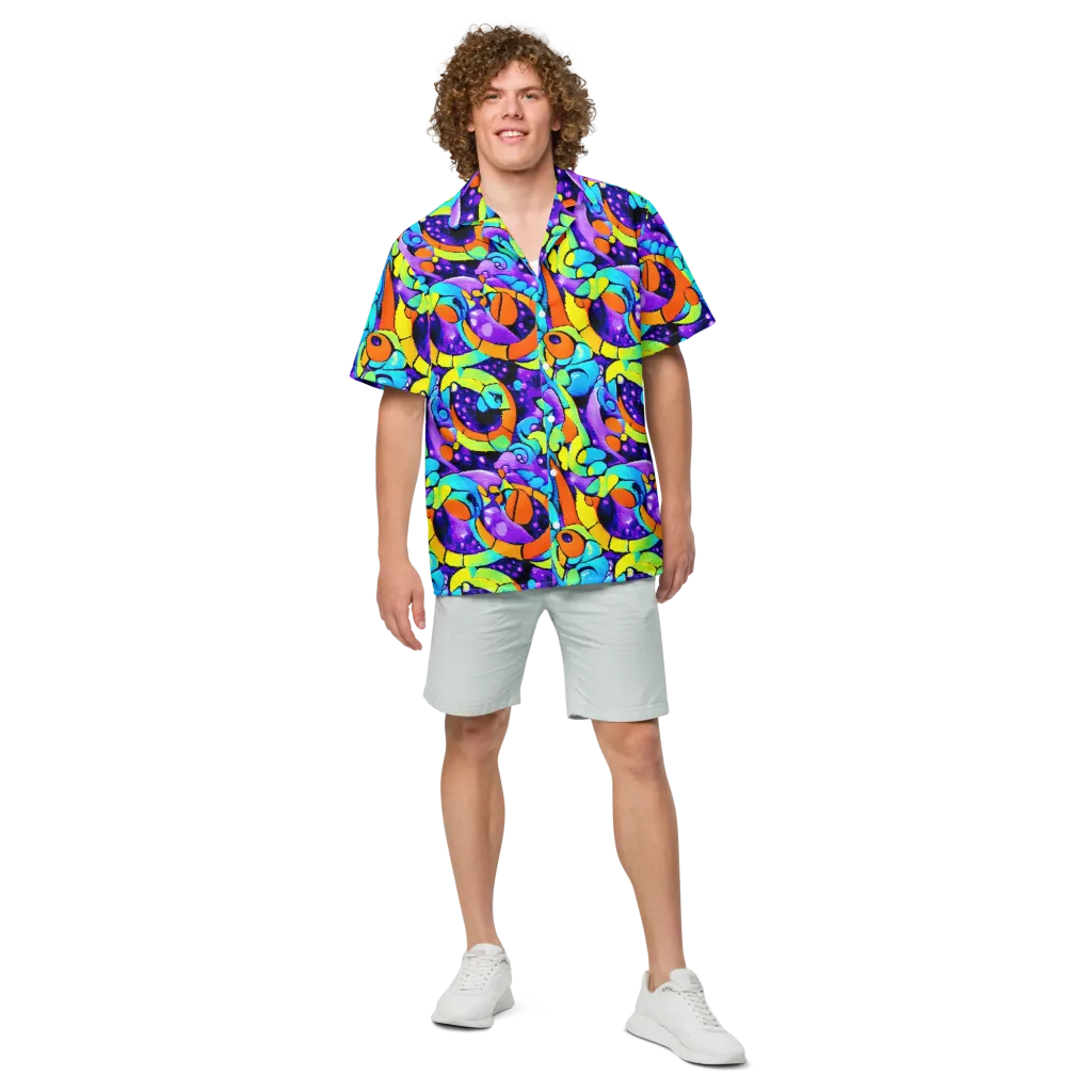 Vivid Collision on Button Shirt — Front