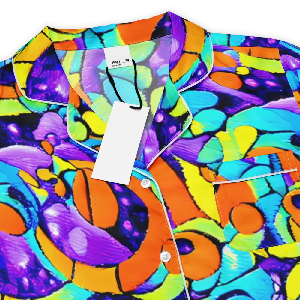 Vivid Collision on Women's Short Sleeve Pajama Top — Product details