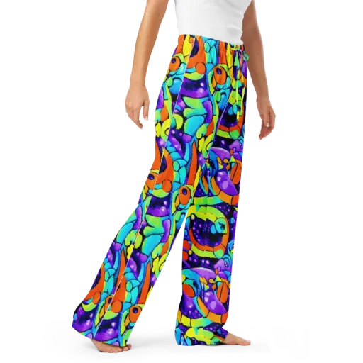 Vivid Collision on a Women's Pajama Pants