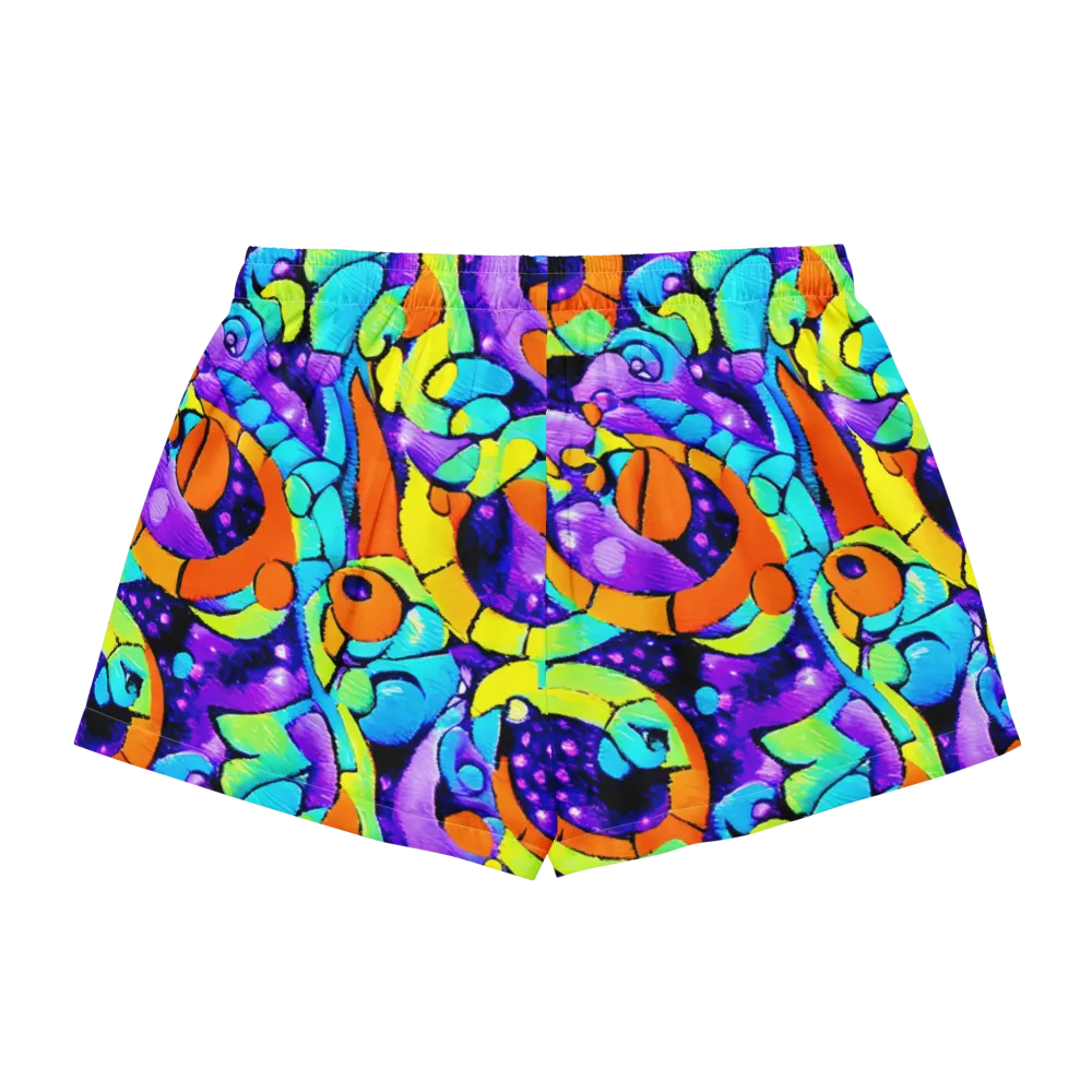 Vivid Collision on Women's Pajama Shorts — Back