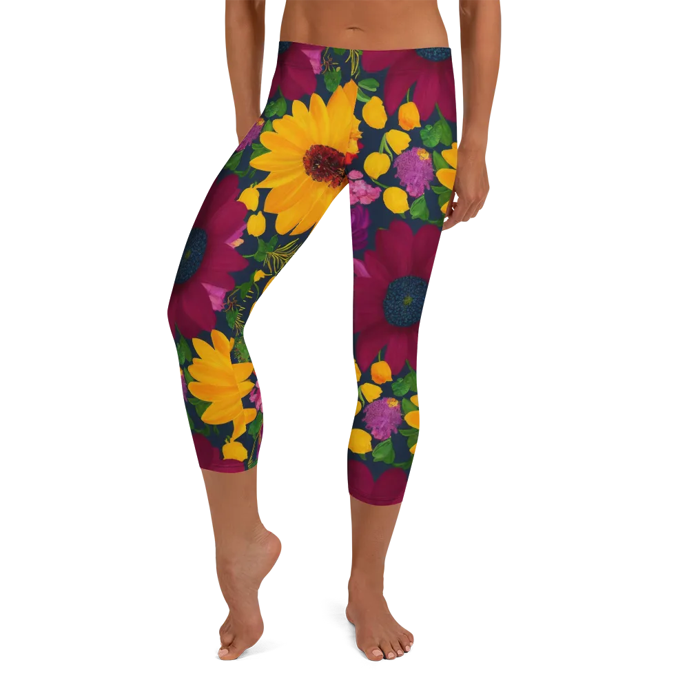 Solar Bouquet on Capri Leggings — Front