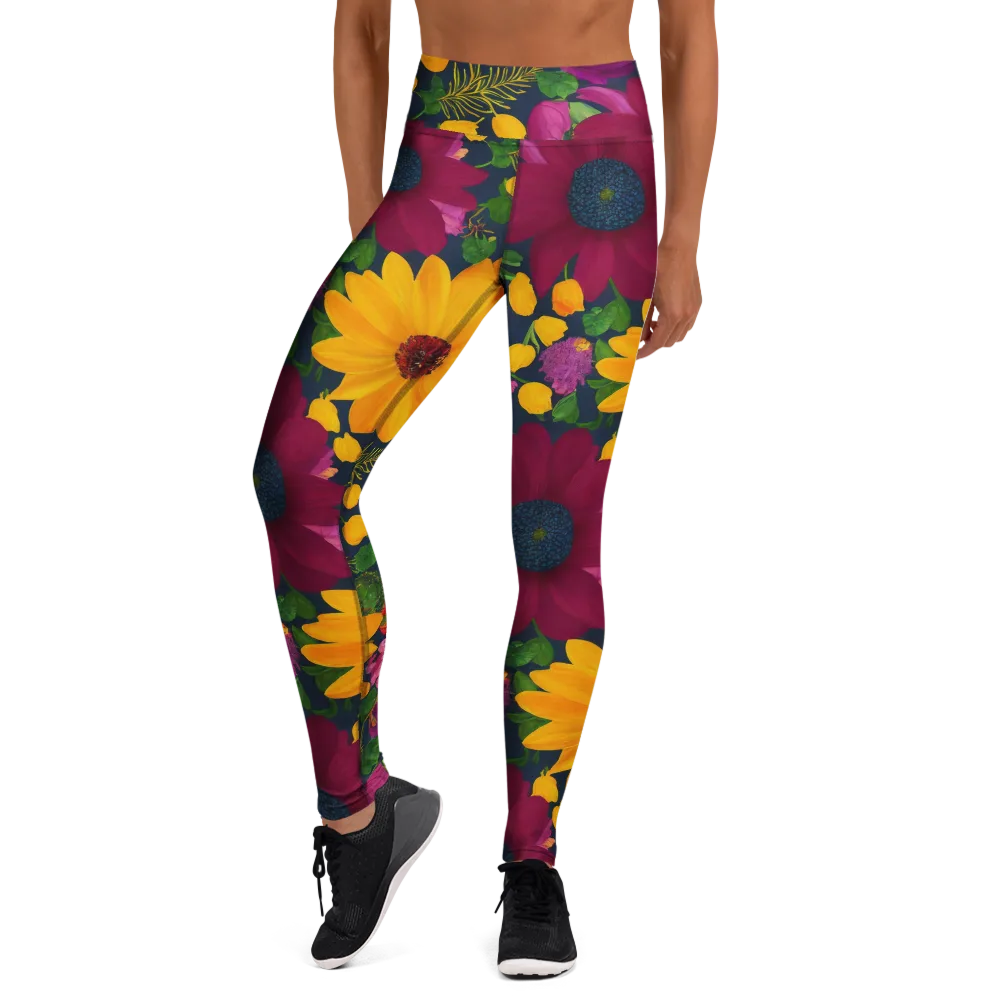 Solar Bouquet on Yoga Leggings — Front