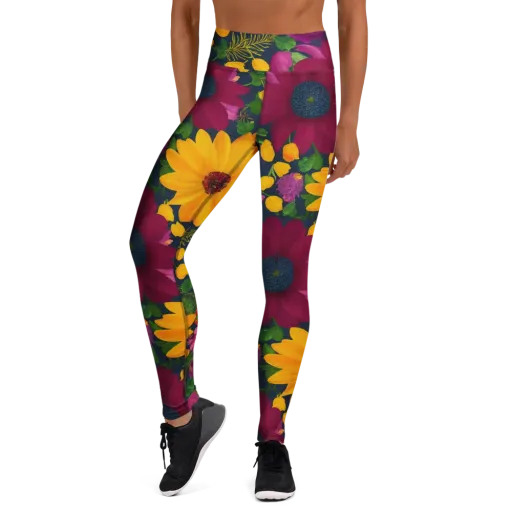 Solar Bouquet on a Yoga Leggings