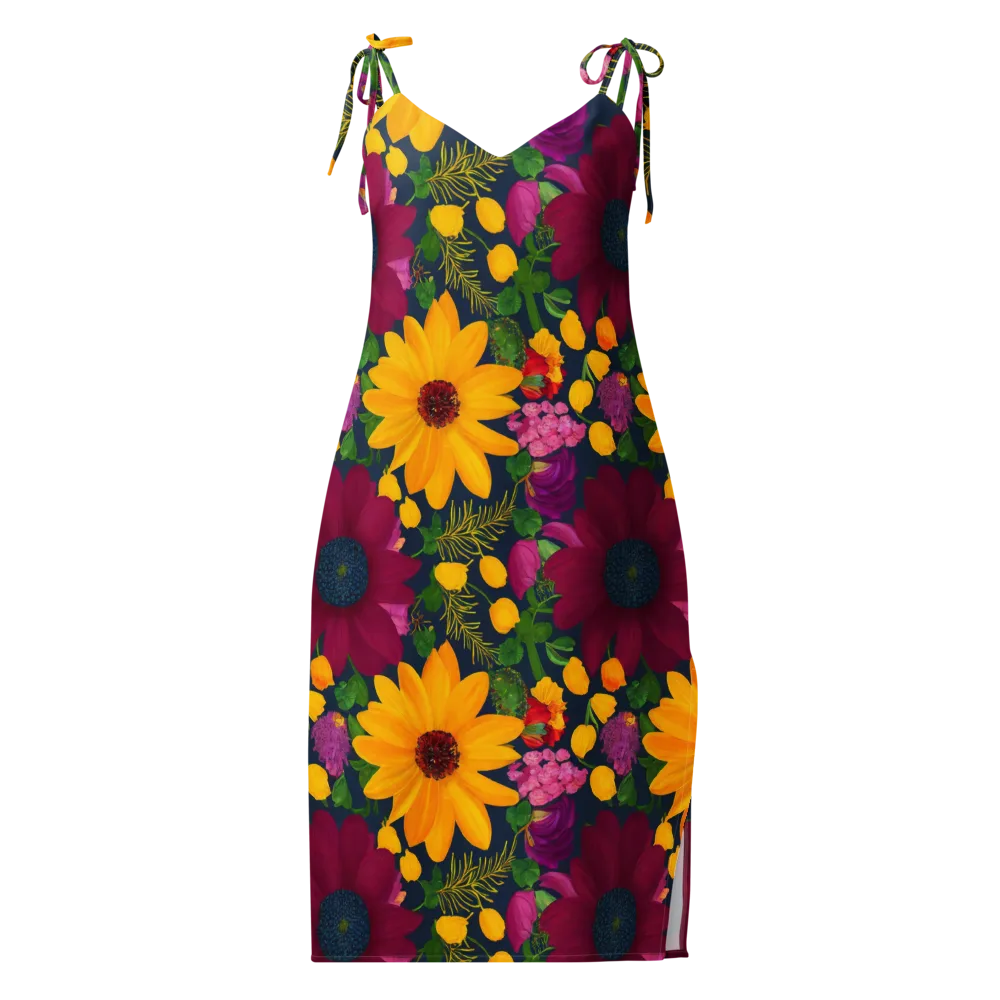 Solar Bouquet on Slip Dress — Front