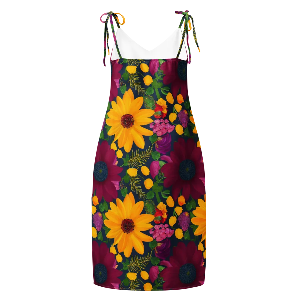 Solar Bouquet on Slip Dress — Back