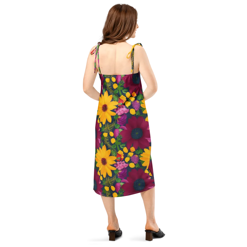 Solar Bouquet on Slip Dress — Back