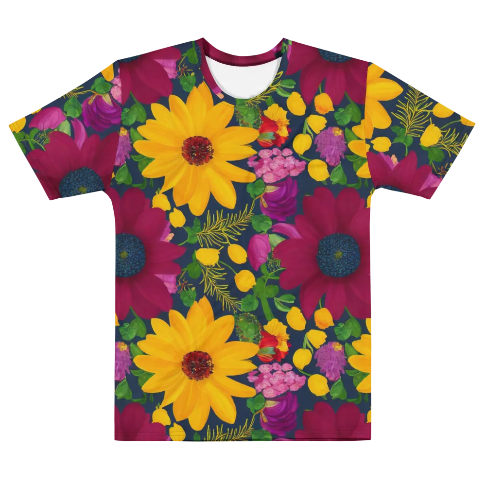 Solar Bouquet on Men's Cotton Crew Neck T-Shirt — Front