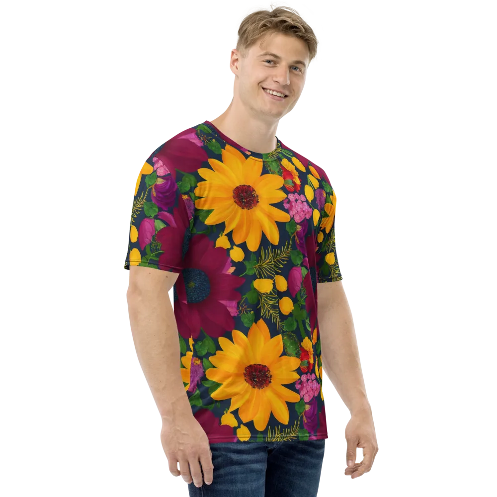Solar Bouquet on Men's Crew Neck T-Shirt — Right